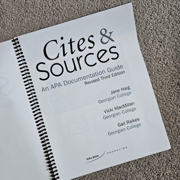 4/$20 Cites and Sources: An APA Documentation Guide - Spiral bound - 3rd Edition - Picture 2 of 5